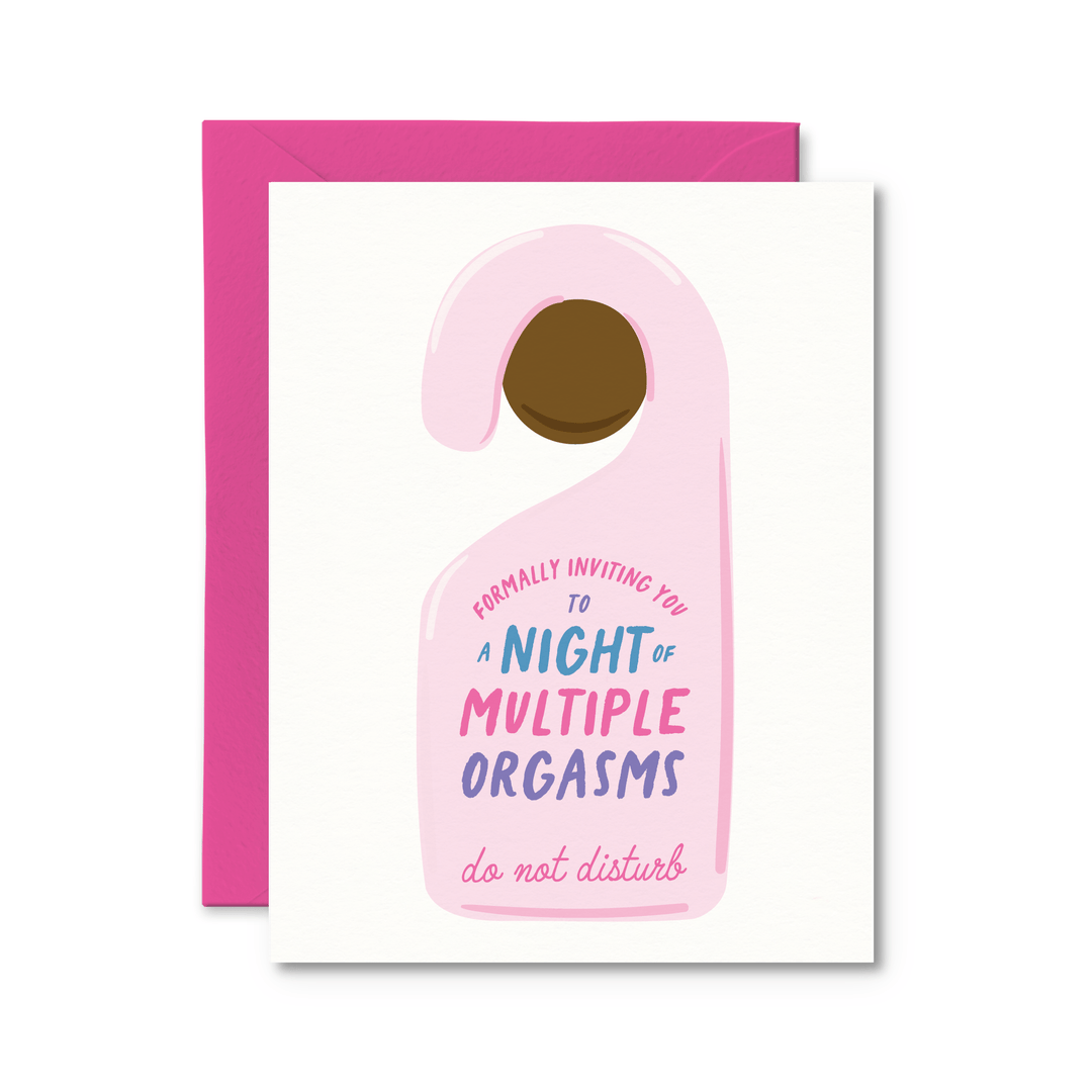 A Night Of Multiple Orgasms Card - Pretty by Her - handmade locally in Cambridge, Ontario