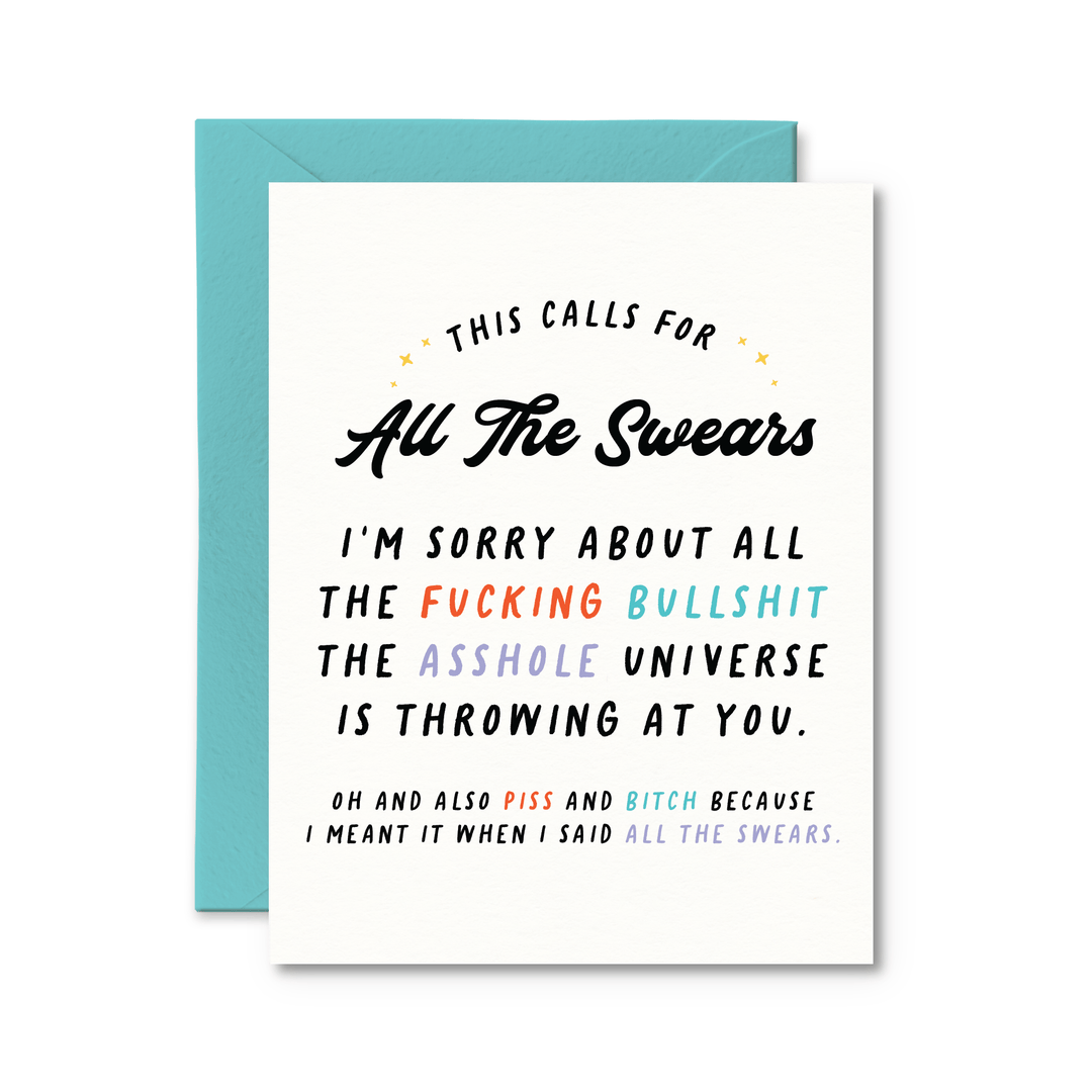 All The Swears Card - Pretty by Her - handmade locally in Cambridge, Ontario