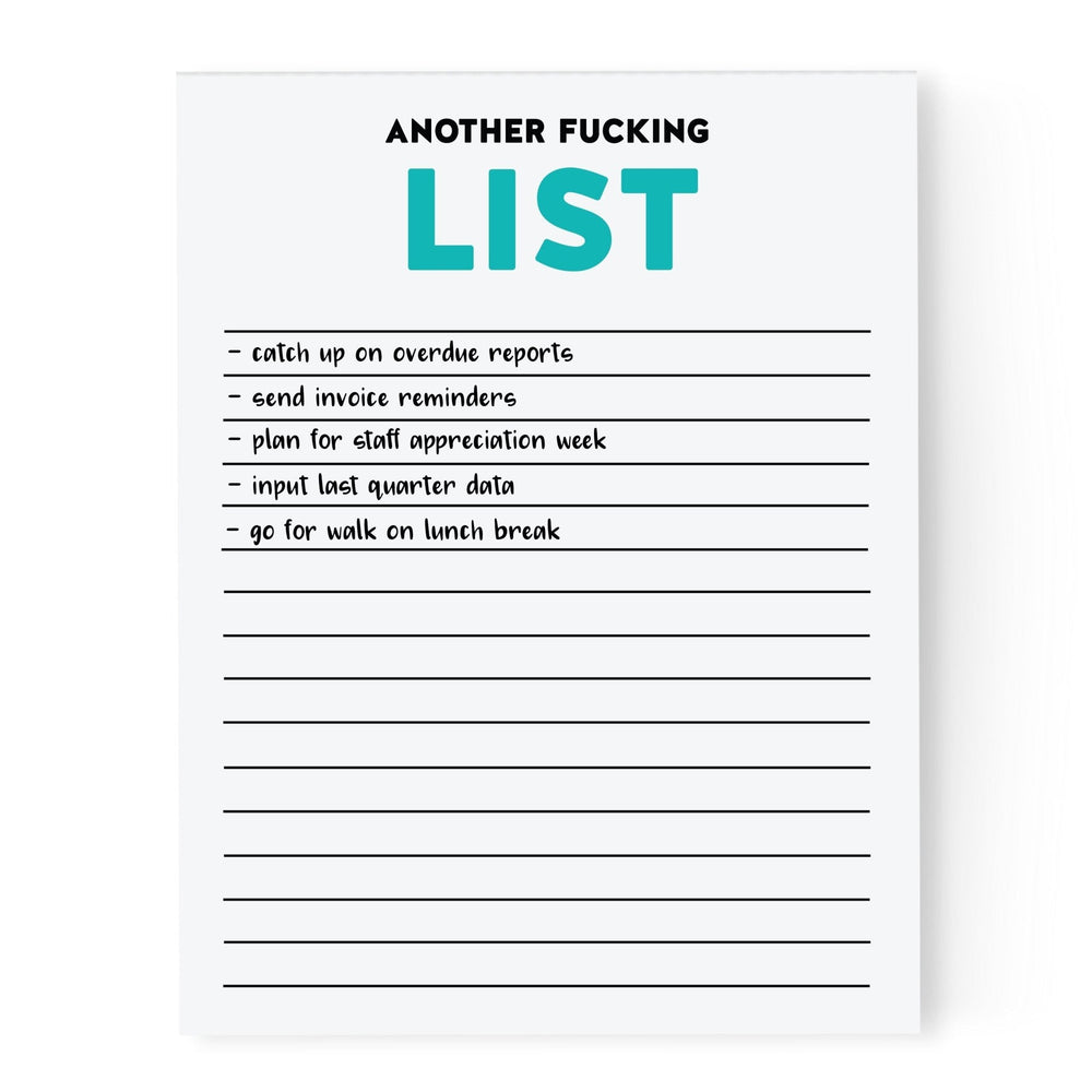 Another Fucking List Notepad - Pretty by Her - handmade locally in Cambridge, Ontario