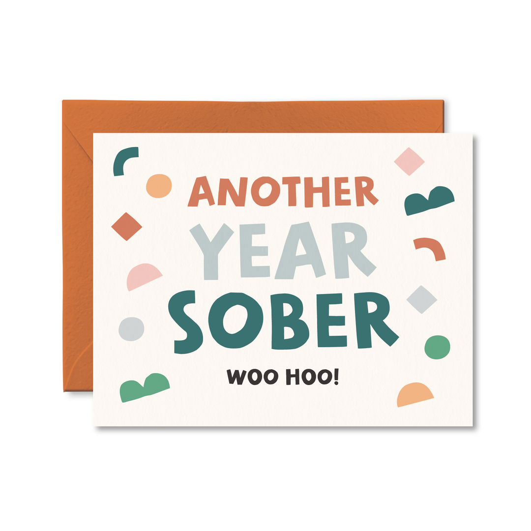 Another Year Sober Card - Pretty by Her - handmade locally in Cambridge, Ontario