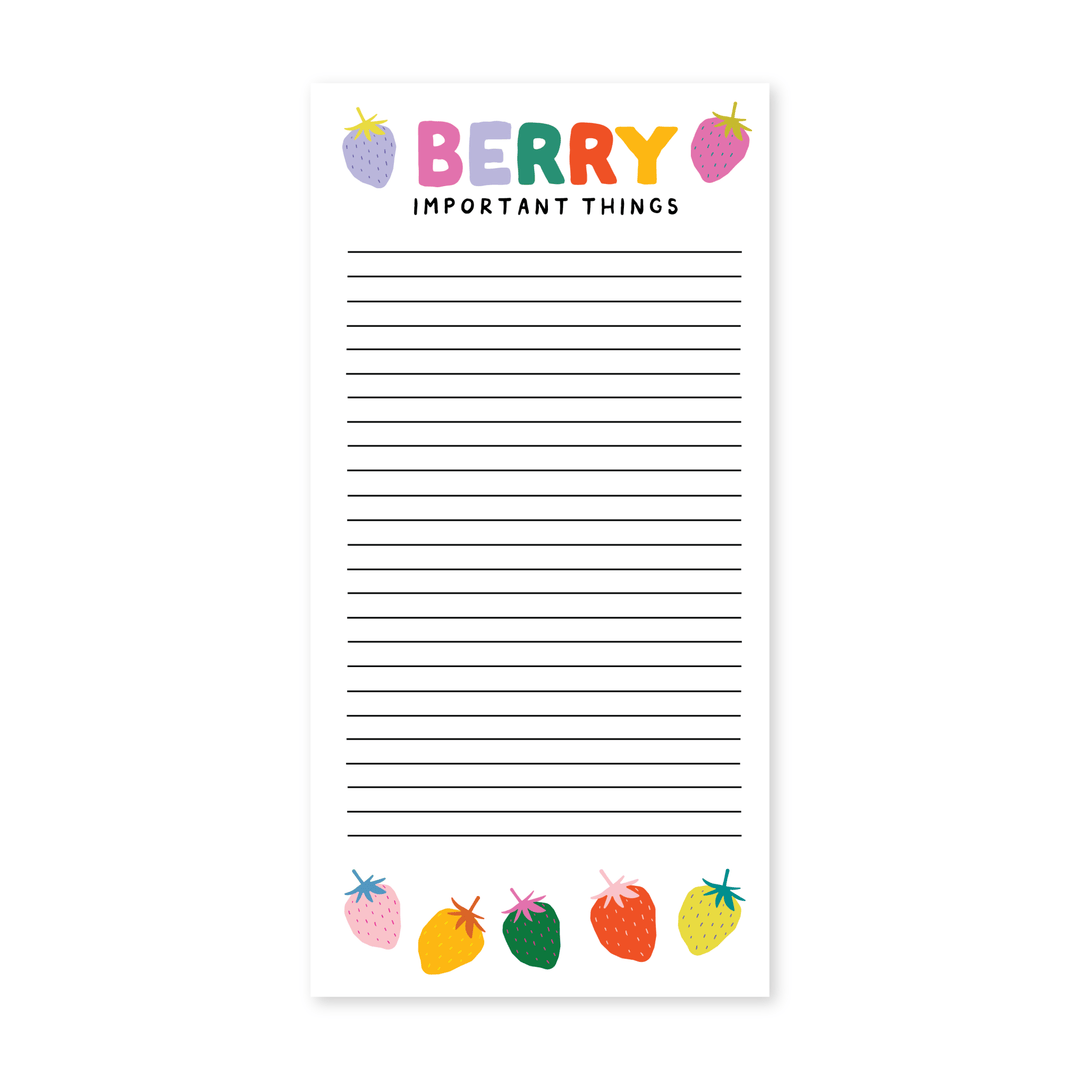 Berry Important Things Notepad - Pretty by Her - handmade locally in Cambridge, Ontario