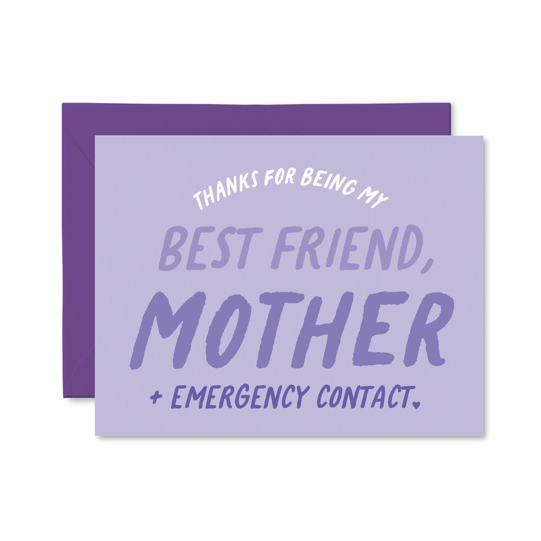 Best Friend, Mother + Emergency Contact Card - Pretty by Her - handmade locally in Cambridge, Ontario