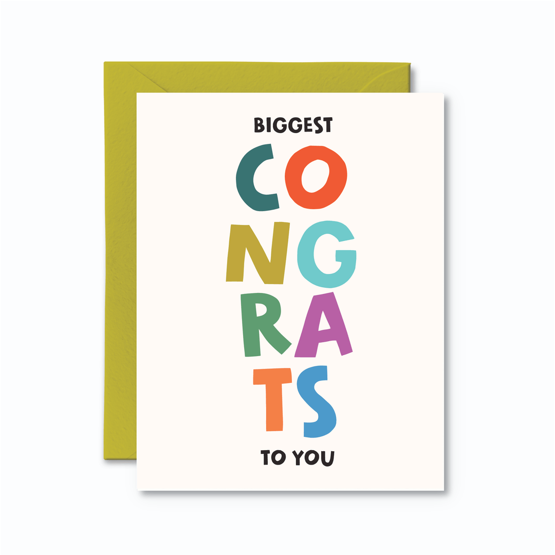 Biggest Congrats Card - Pretty by Her - handmade locally in Cambridge, Ontario