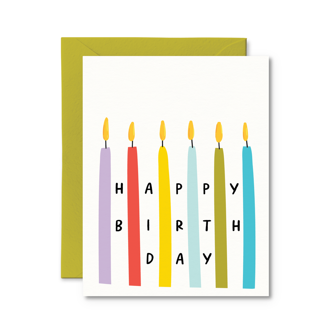 Birthday Candles Card - Pretty by Her - handmade locally in Cambridge, Ontario