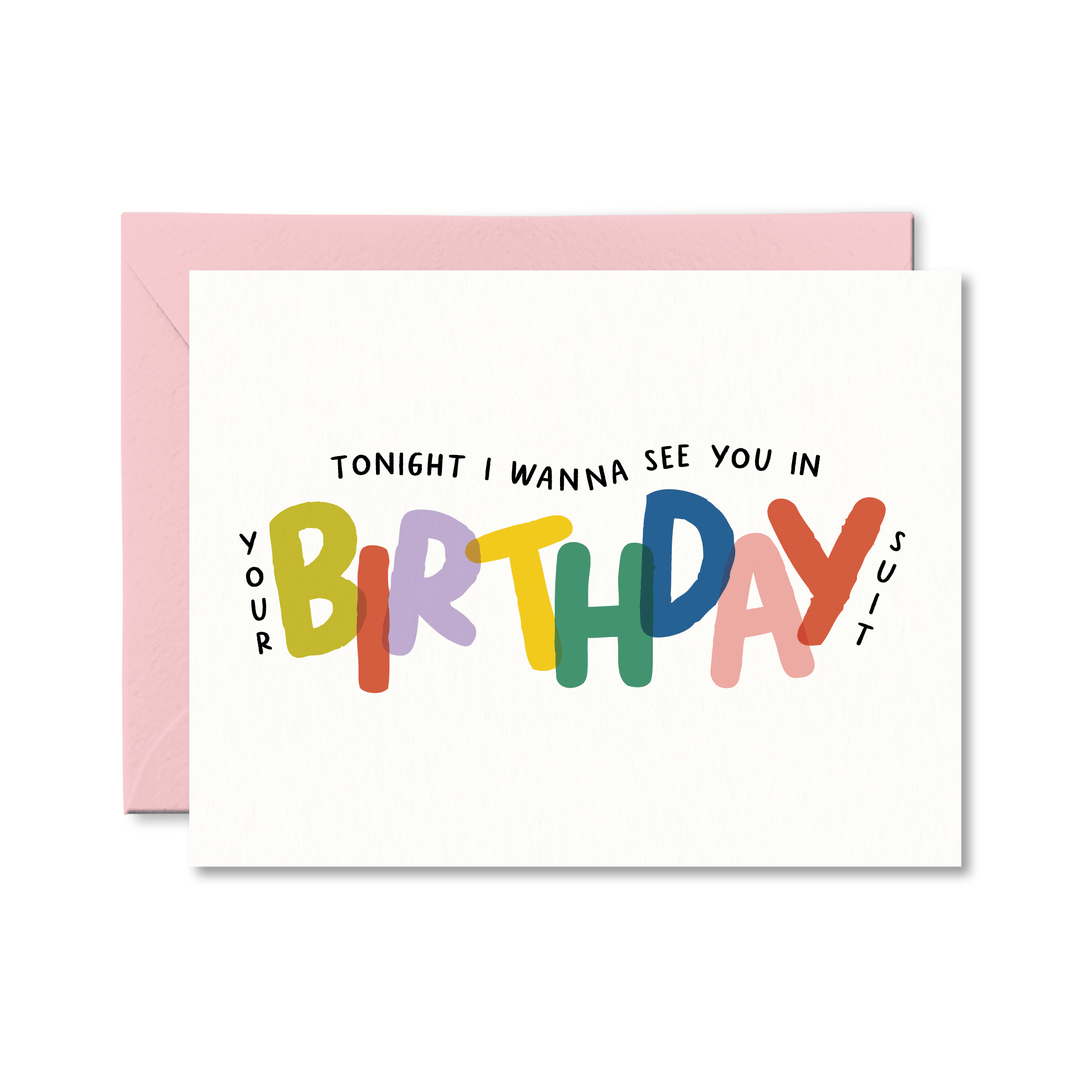 Birthday Suit Card - Pretty by Her - handmade locally in Cambridge, Ontario