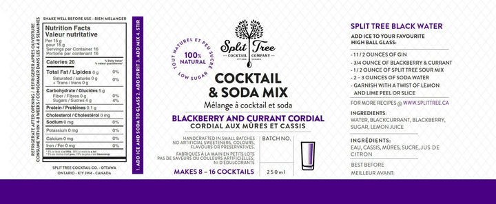 Blackberry Blackcurrant Cordial Cocktail and Soda Mix - Pretty by Her - handmade locally in Cambridge, Ontario