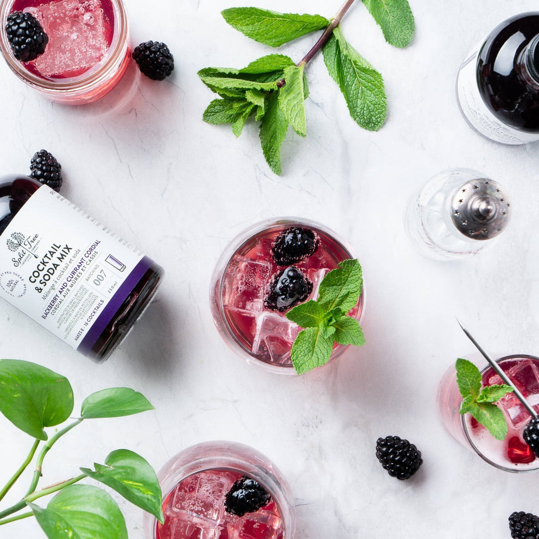 Blackberry Blackcurrant Cordial Cocktail and Soda Mix - Pretty by Her - handmade locally in Cambridge, Ontario