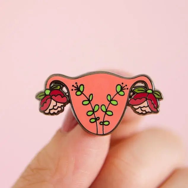 Blooming Uterus Enamel Pin | Little Woman Goods - Pretty by Her - handmade locally in Cambridge, Ontario