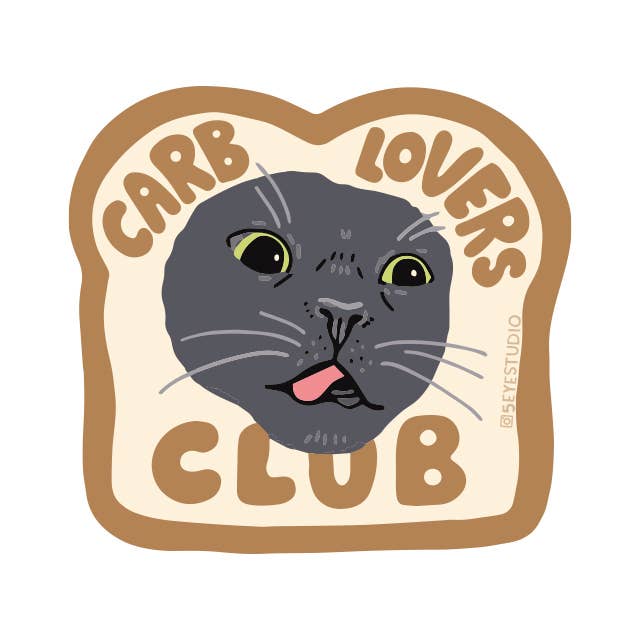 Carb Lovers Club Diecut Vinyl Sticker - Pretty by Her - handmade locally in Cambridge, Ontario