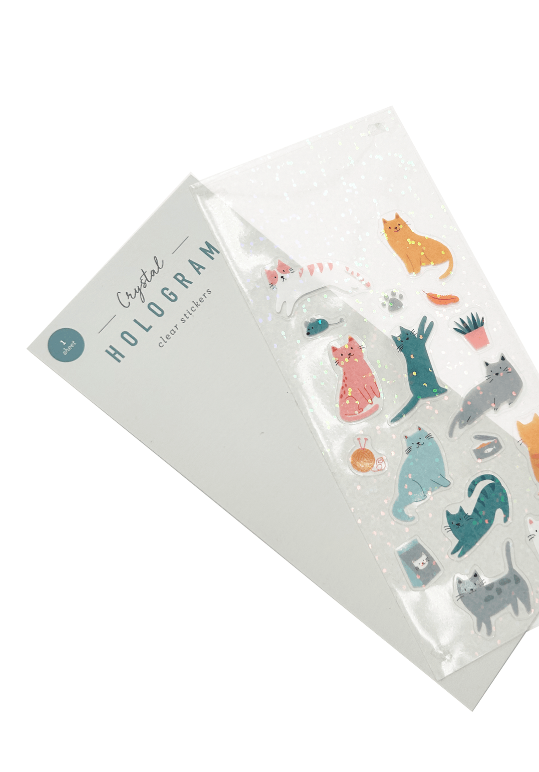 Cats Crystal Hologram Clear Stickers - Pretty by Her - handmade locally in Cambridge, Ontario