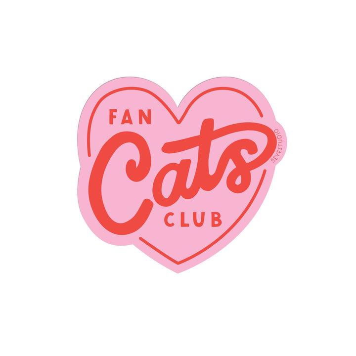 Cats Fan Club Heart Vinyl Sticker - Pretty by Her - handmade locally in Cambridge, Ontario