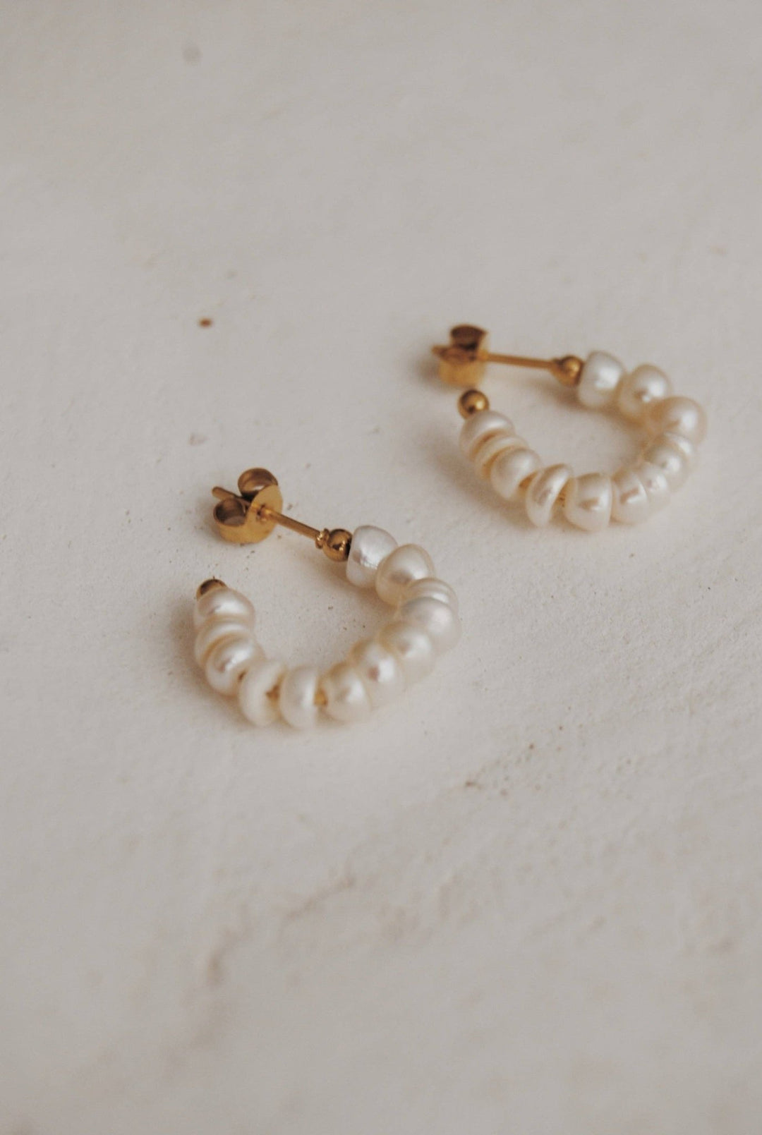 Celeste Pearl Hoop Earrings - Small - Pretty by Her - handmade locally in Cambridge, Ontario