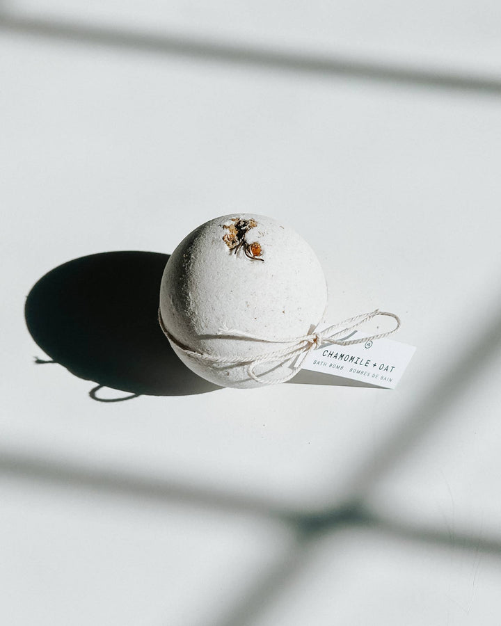 Chamomile + Oat Bath Bomb - Pretty by Her - handmade locally in Cambridge, Ontario