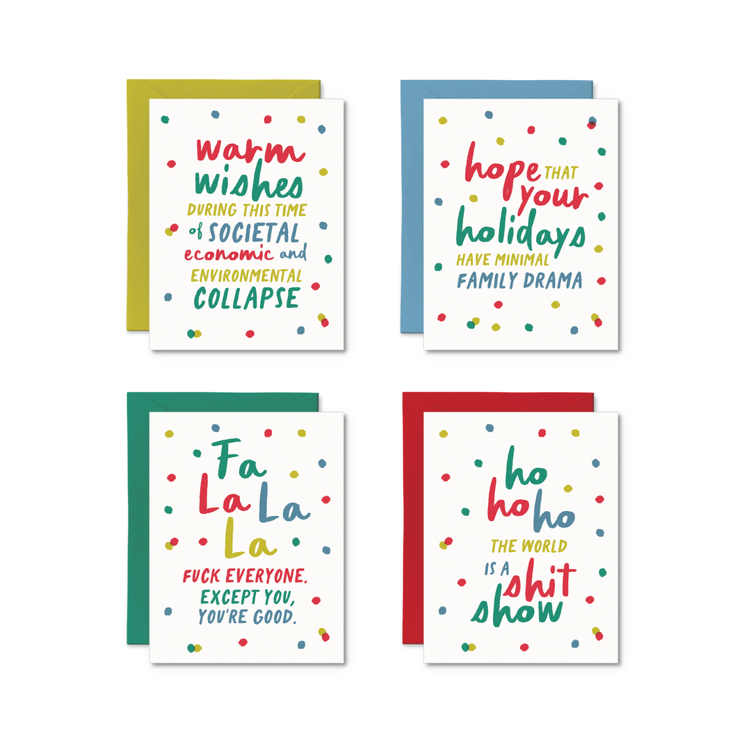 Christmas With A Side Of Pessimism Boxed Card Set - Pretty by Her - handmade locally in Cambridge, Ontario