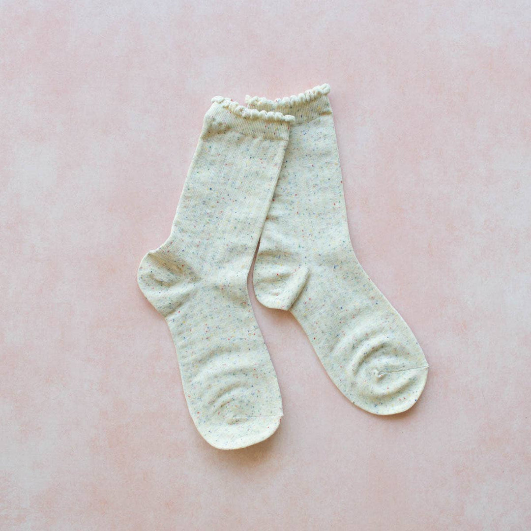 Confetti Solid Socks: Blue - Pretty by Her - handmade locally in Cambridge, Ontario