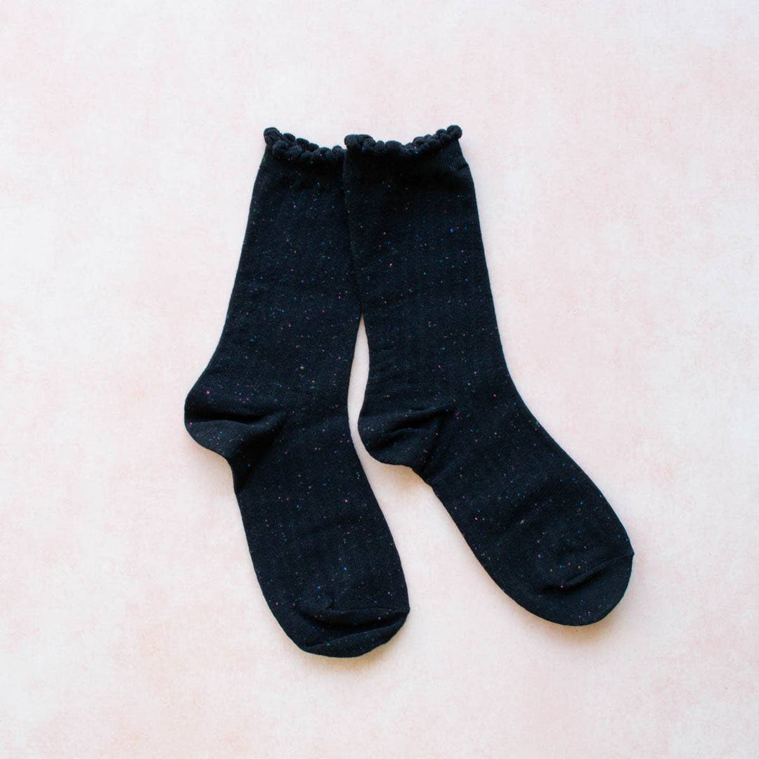 Confetti Solid Socks: Blue - Pretty by Her - handmade locally in Cambridge, Ontario