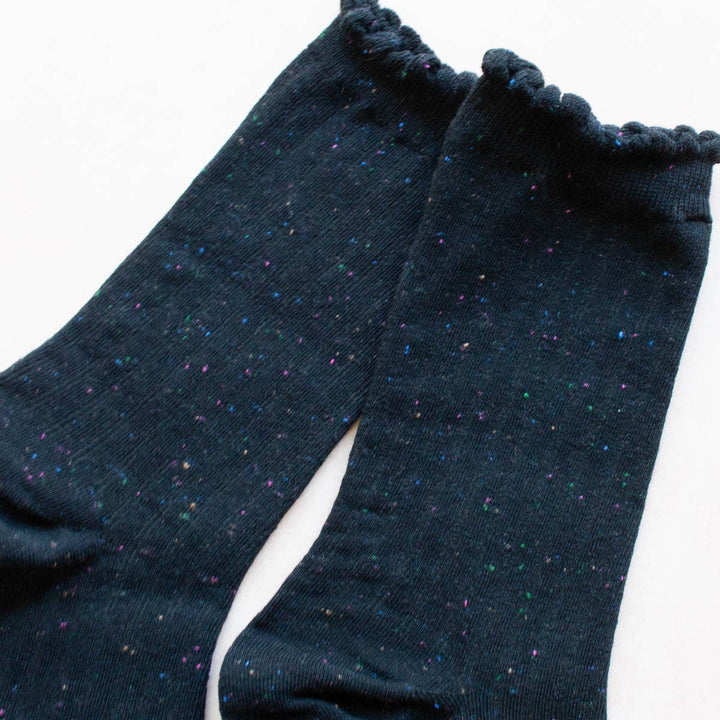 Confetti Solid Socks: Blue - Pretty by Her - handmade locally in Cambridge, Ontario