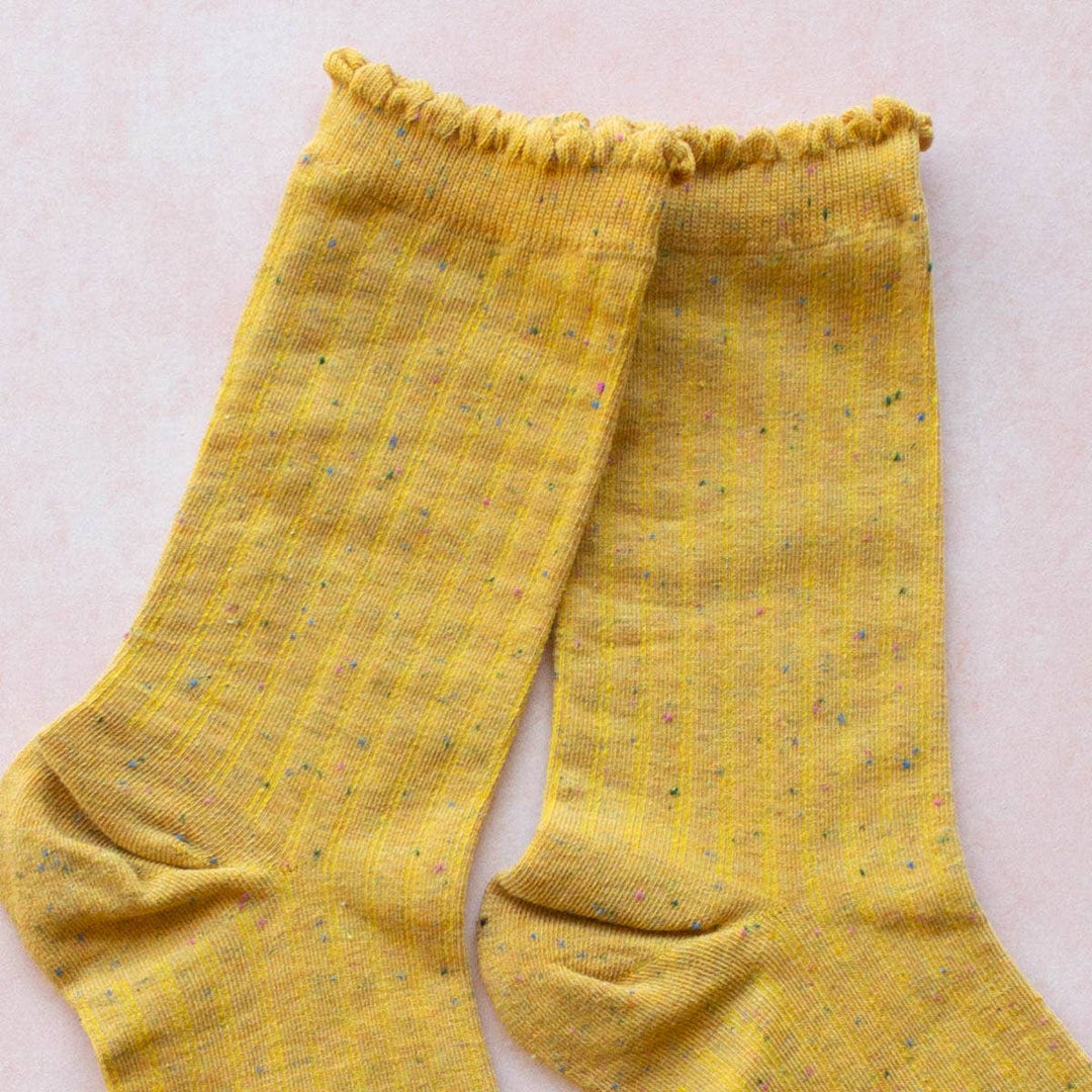 Confetti Solid Socks: Blue - Pretty by Her - handmade locally in Cambridge, Ontario