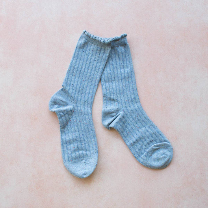 Confetti Solid Socks: Blue - Pretty by Her - handmade locally in Cambridge, Ontario