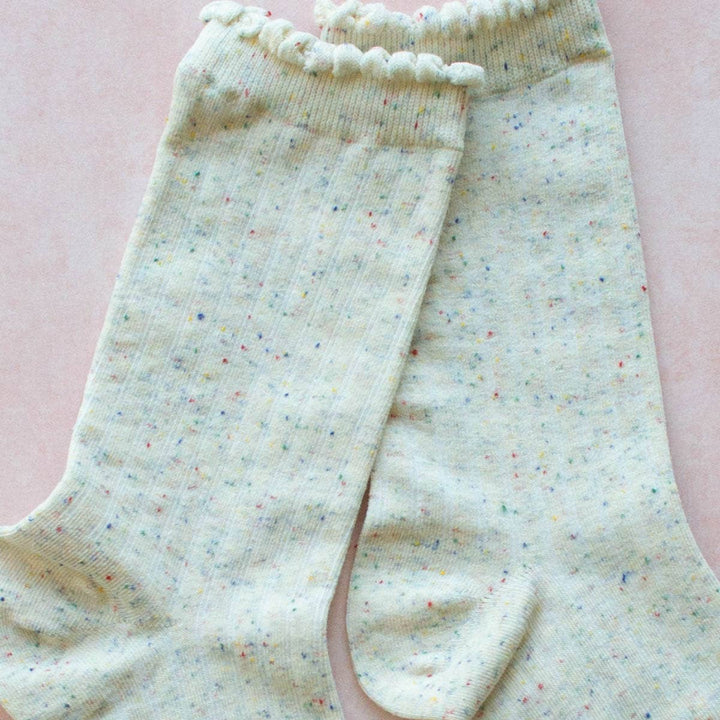 Confetti Solid Socks: Blue - Pretty by Her - handmade locally in Cambridge, Ontario