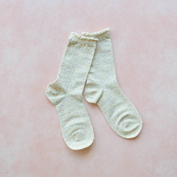 Confetti Solid Socks: Ivory - Pretty by Her - handmade locally in Cambridge, Ontario