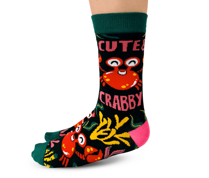 Cute and Crabby Socks - S/M (Women) - Pretty by Her - handmade locally in Cambridge, Ontario