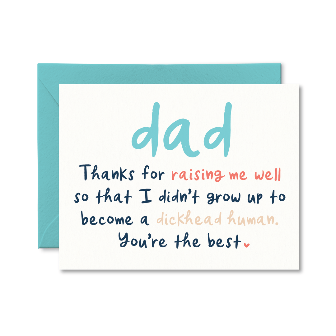 Dad Dickhead Human Card - Pretty by Her - handmade locally in Cambridge, Ontario