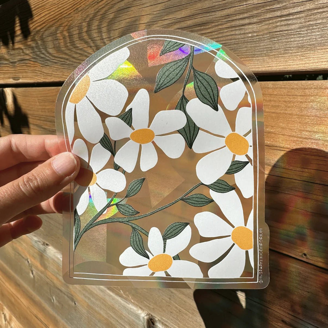 Daisy Suncatcher Sticker - Pretty by Her - handmade locally in Cambridge, Ontario