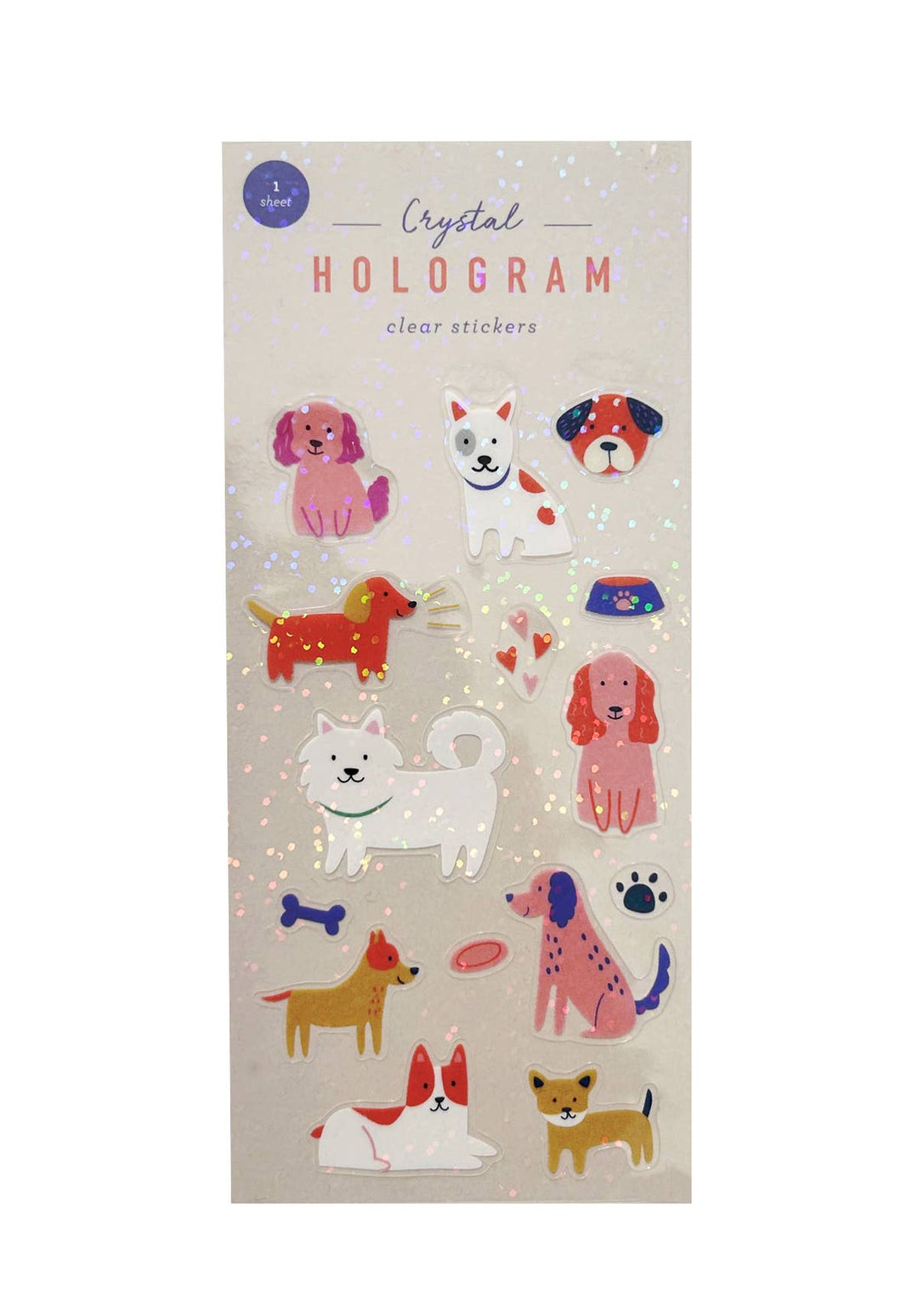 Dogs Crystal Hologram Clear Stickers - Pretty by Her - handmade locally in Cambridge, Ontario