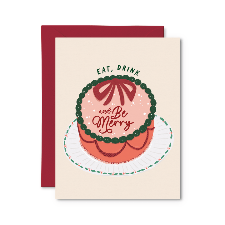 Eat Drink and Be Merry Card - Pretty by Her - handmade locally in Cambridge, Ontario