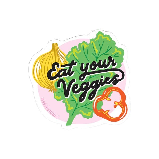 Eat Your Veggies Vinyl Sticker - Pretty by Her - handmade locally in Cambridge, Ontario