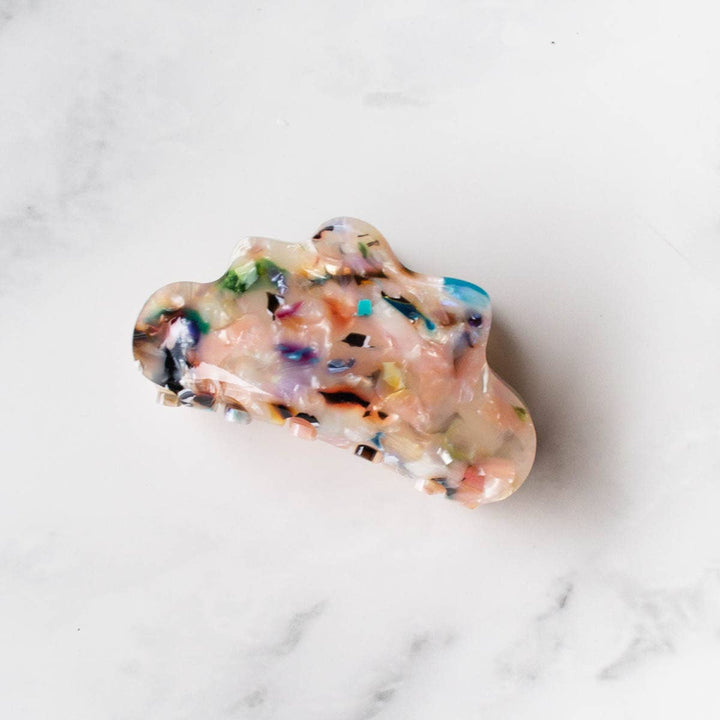 Eco Cloud Hair Claw Clip: Rainbow Cookie - Pretty by Her - handmade locally in Cambridge, Ontario