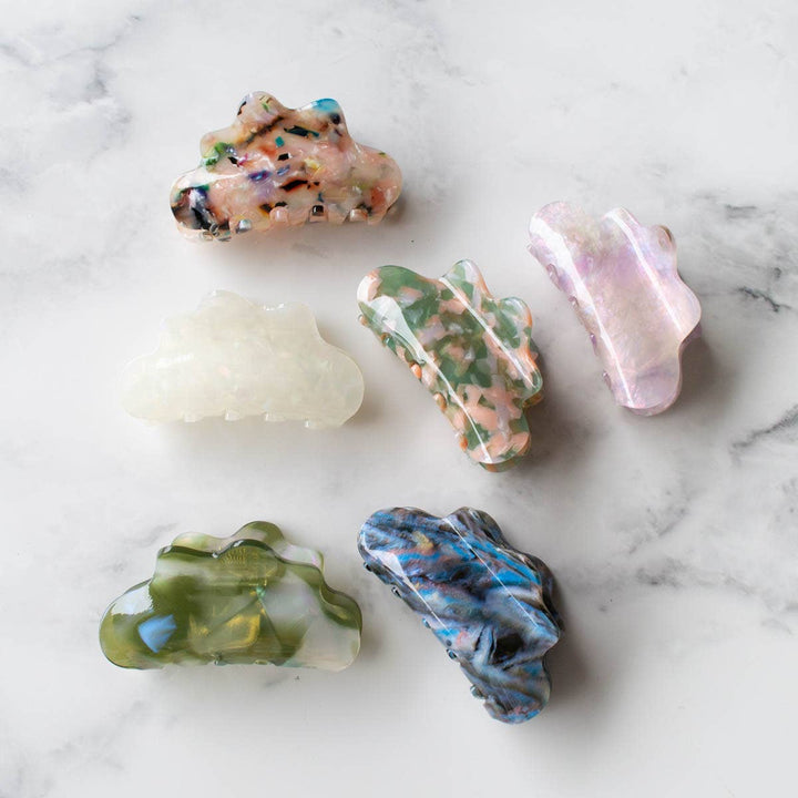 Eco Cloud Hair Claw Clip: Rainbow Cookie - Pretty by Her - handmade locally in Cambridge, Ontario