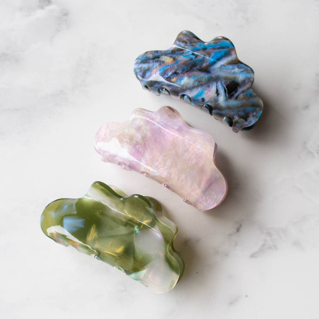 Eco Cloud Hair Claw Clip: Rainbow Cookie - Pretty by Her - handmade locally in Cambridge, Ontario