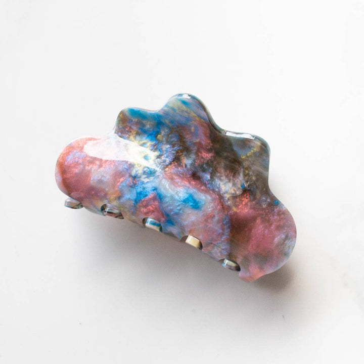 Eco Cloud Hair Claw Clip: Rainbow Cookie - Pretty by Her - handmade locally in Cambridge, Ontario