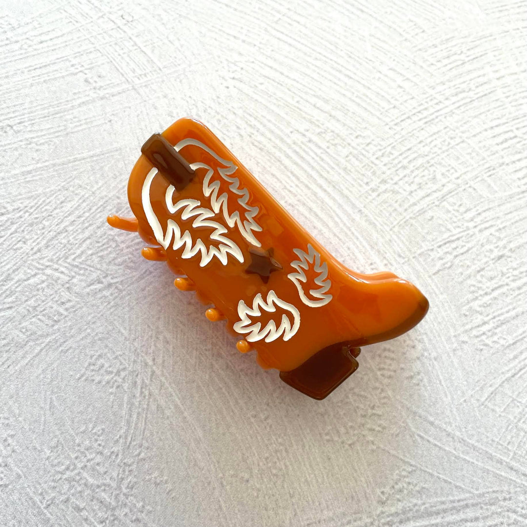 Eco Western Boots Hair Claw Clip: Almond Milk - Pretty by Her - handmade locally in Cambridge, Ontario