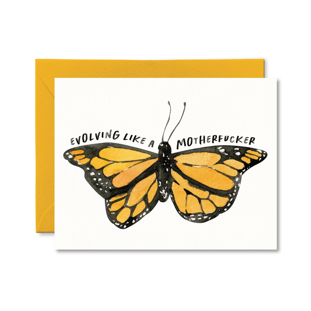 Evolving Like A Motherfucker Card - Pretty by Her - handmade locally in Cambridge, Ontario