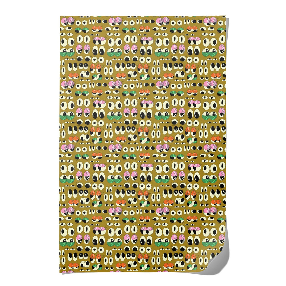 Eyeballs wrapping paper: Flat sheets - Pretty by Her - handmade locally in Cambridge, Ontario