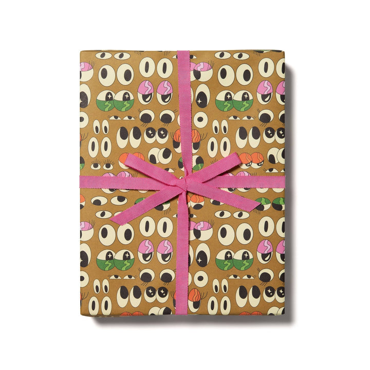 Eyeballs wrapping paper: Flat sheets - Pretty by Her - handmade locally in Cambridge, Ontario