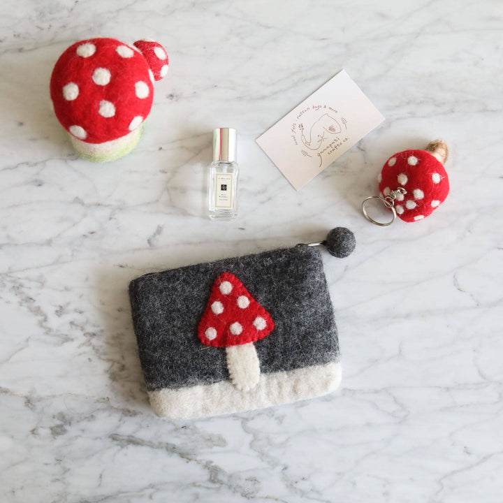 Felt Mushroom Ornament - Pretty by Her - handmade locally in Cambridge, Ontario