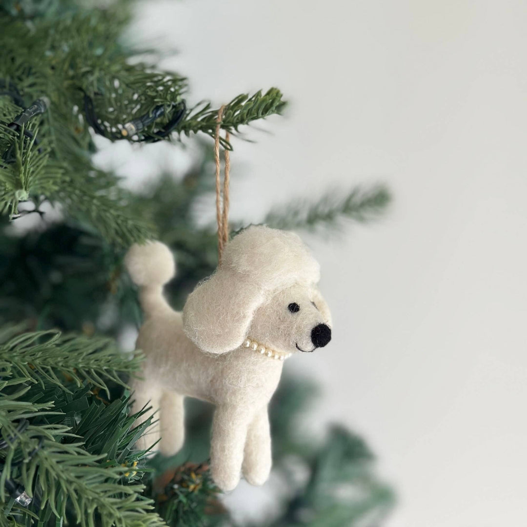 Felt Poodle Ornament - Pretty by Her - handmade locally in Cambridge, Ontario