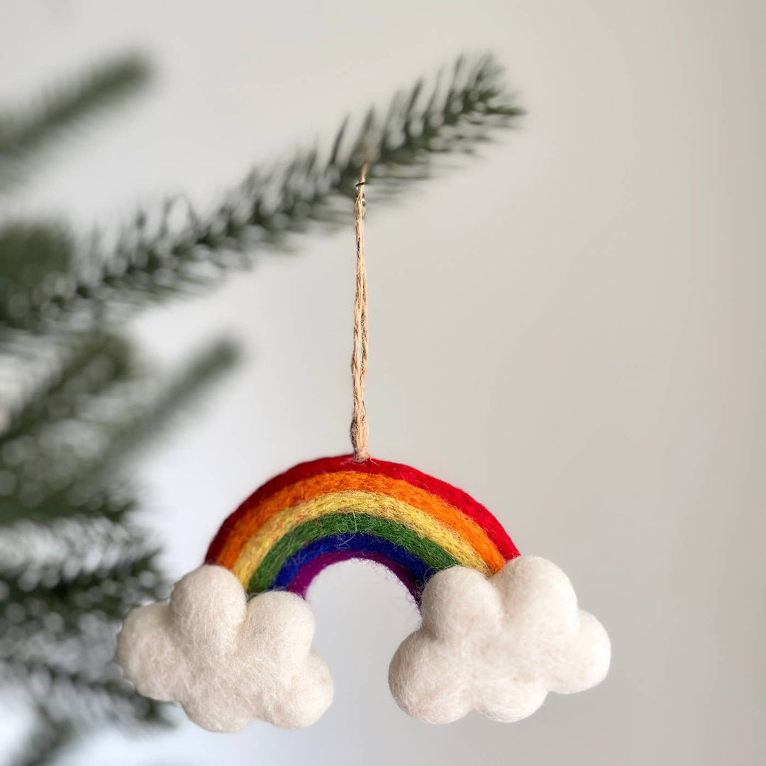 Felt Rainbow Ornament - Pretty by Her - handmade locally in Cambridge, Ontario