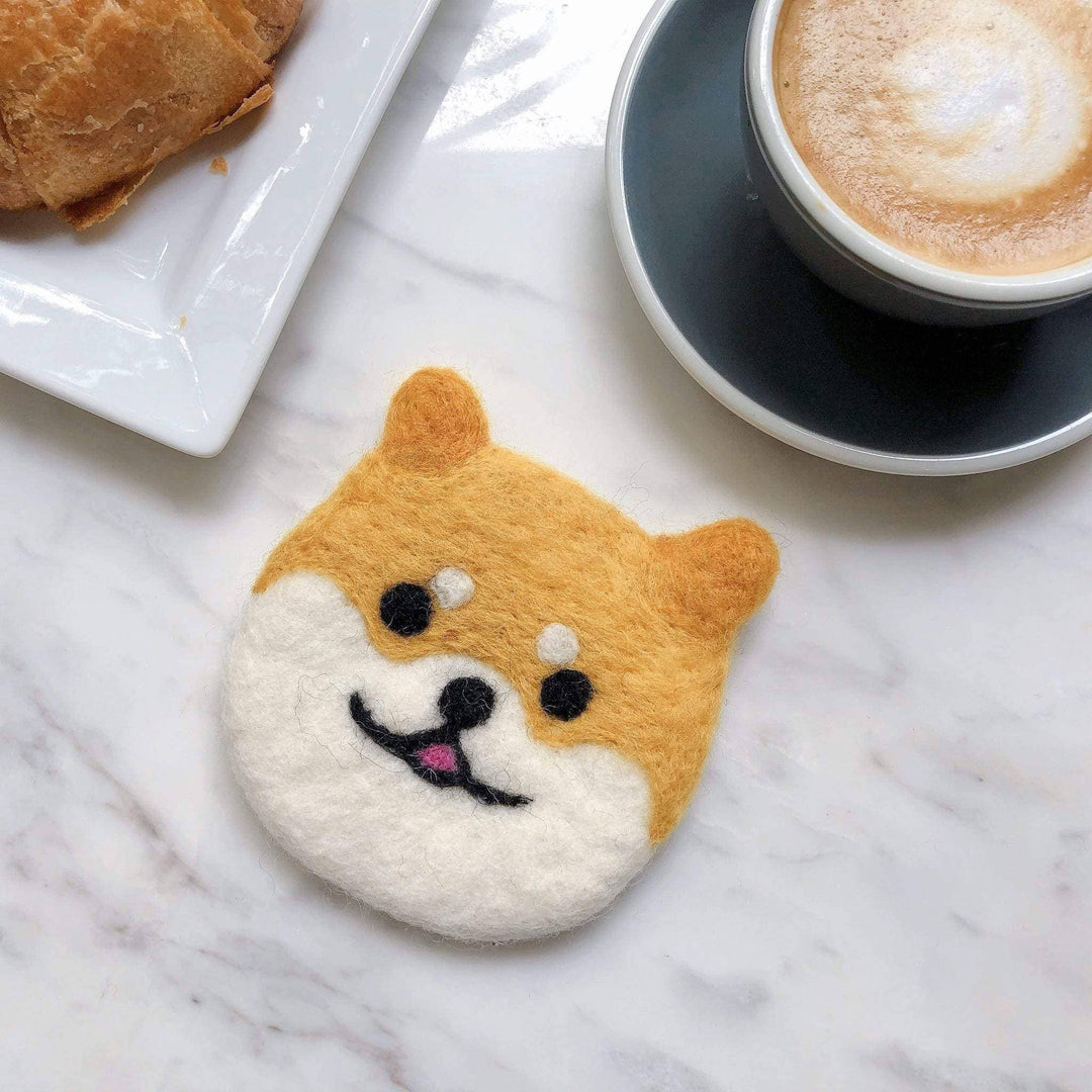 Felt Shiba Inu Dog Coasters - Set of 4 - Pretty by Her - handmade locally in Cambridge, Ontario