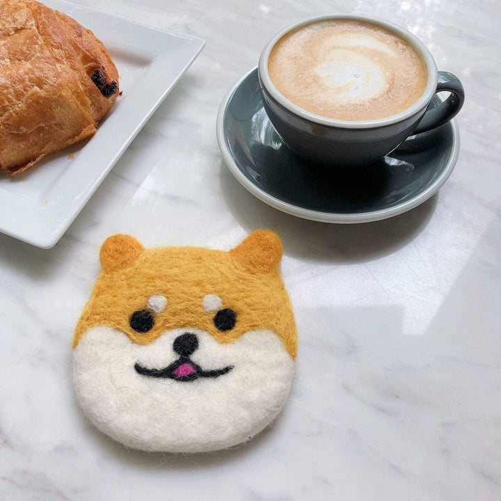 Felt Shiba Inu Dog Coasters - Set of 4 - Pretty by Her - handmade locally in Cambridge, Ontario