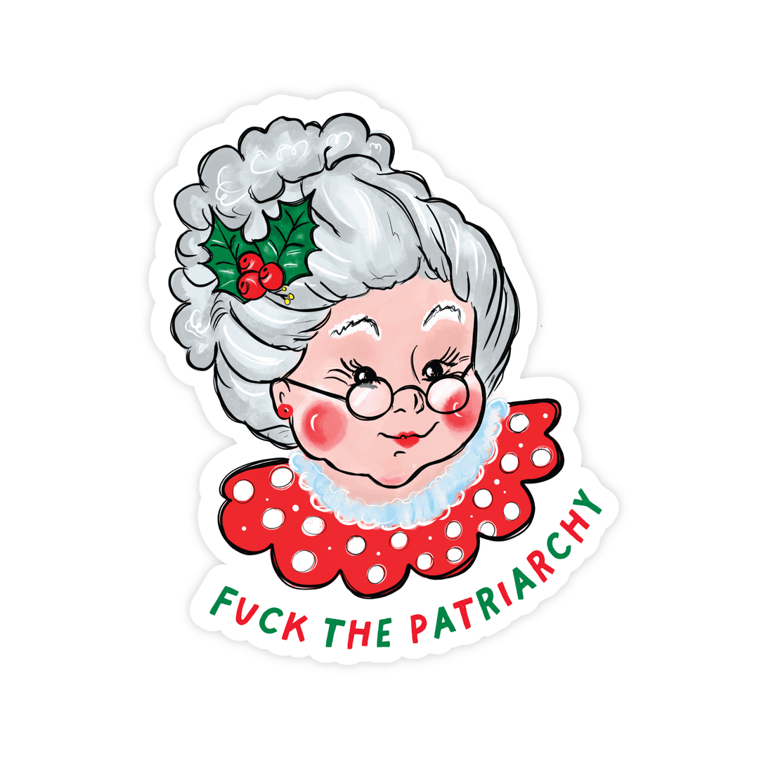 Fuck The Patriarchy Mrs Claus Magnet - Pretty by Her - handmade locally in Cambridge, Ontario