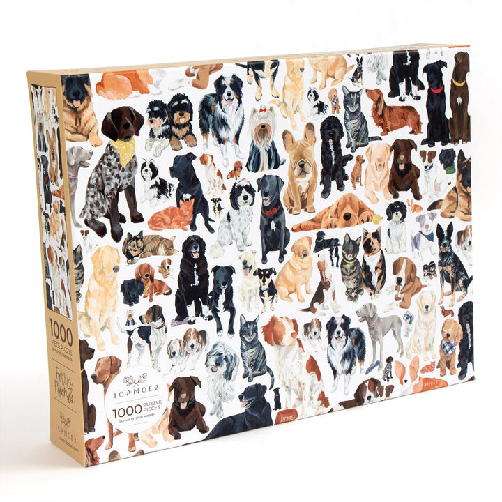 Furry Friends - 1,000 Piece Dog & Cat Jigsaw Puzzle - Pretty by Her - handmade locally in Cambridge, Ontario