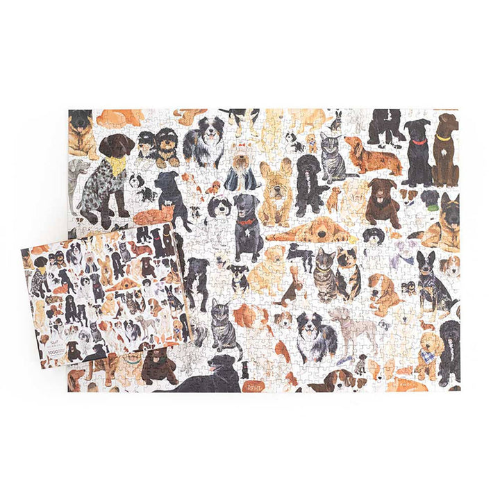 Furry Friends - 1,000 Piece Dog & Cat Jigsaw Puzzle - Pretty by Her - handmade locally in Cambridge, Ontario