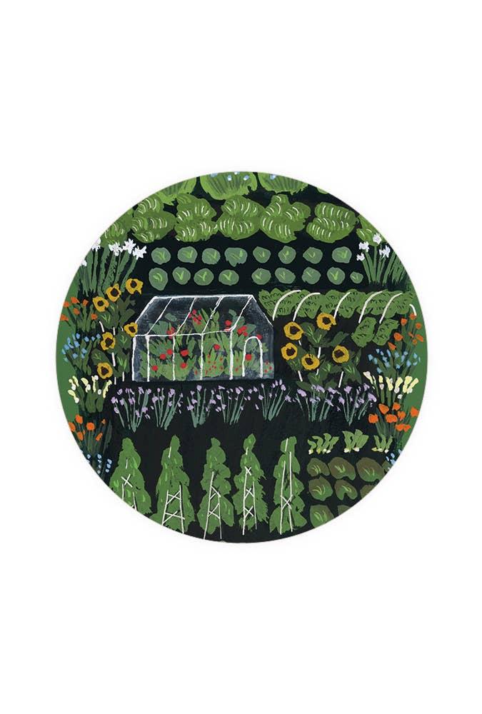 Garden Greenhouse Seedlings Foil Stamped Coaster - Pretty by Her - handmade locally in Cambridge, Ontario