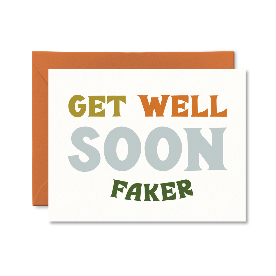 Get Well Soon Faker Card - Pretty by Her - handmade locally in Cambridge, Ontario