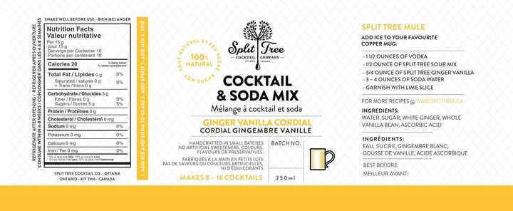 Ginger Vanilla Cordial Cocktail and Soda Mix - Pretty by Her - handmade locally in Cambridge, Ontario